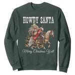 Black Santa Christmas Sweatshirt African American Western Cowboy - African Pride