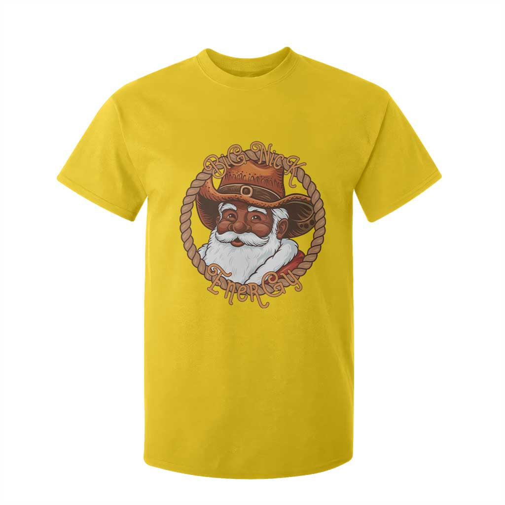 Black Santa Christmas T Shirt For Kid Big Nick Energy - African Pride