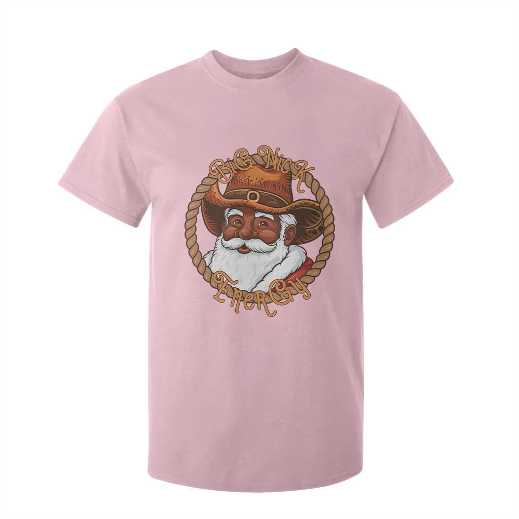 Black Santa Christmas T Shirt For Kid Big Nick Energy - African Pride