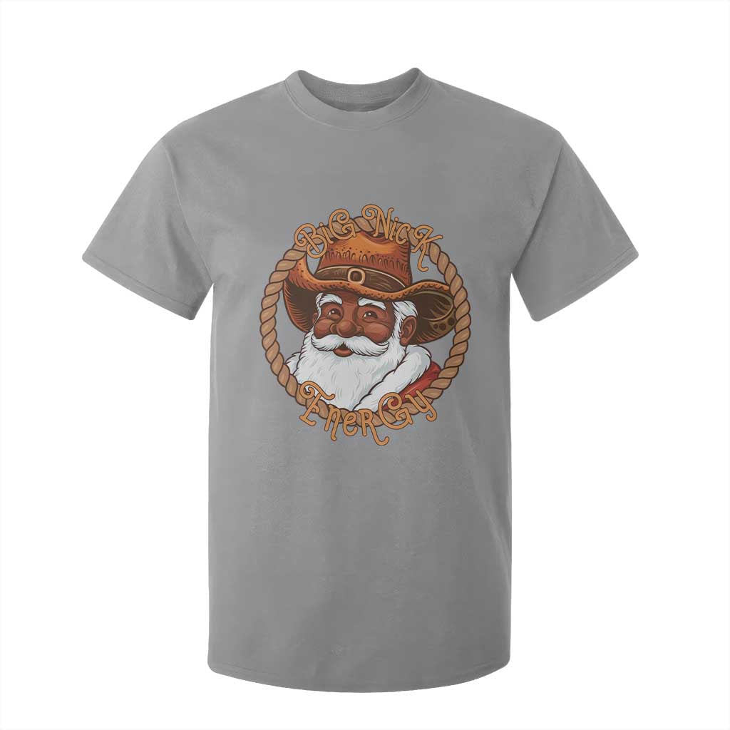 Black Santa Christmas T Shirt For Kid Big Nick Energy - African Pride