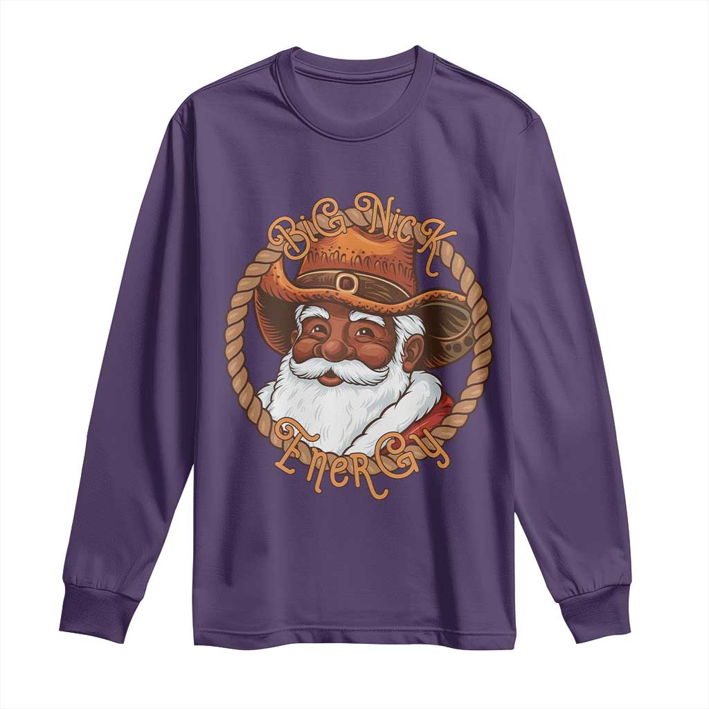 Black Santa Christmas Long Sleeve Shirt Big Nick Energy - African Pride