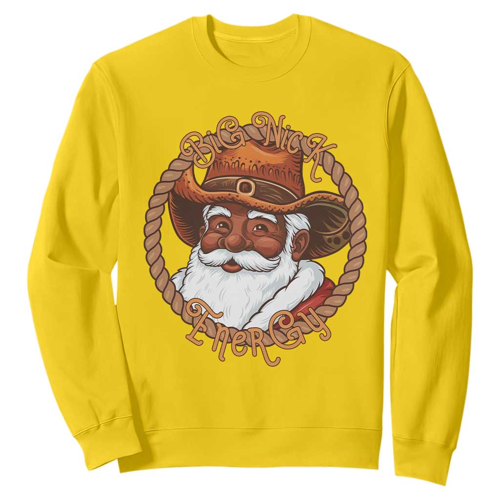 Black Santa Christmas Sweatshirt Big Nick Energy - African Pride