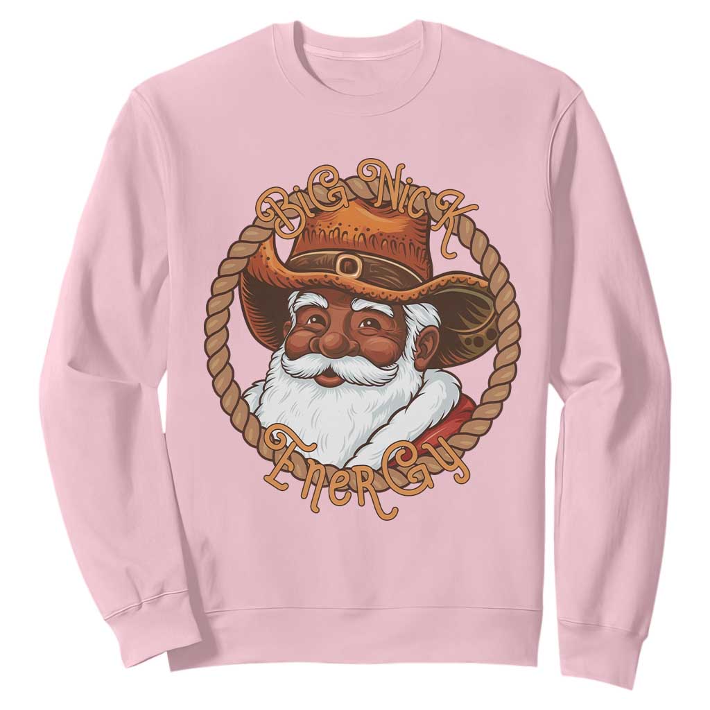 Black Santa Christmas Sweatshirt Big Nick Energy - African Pride