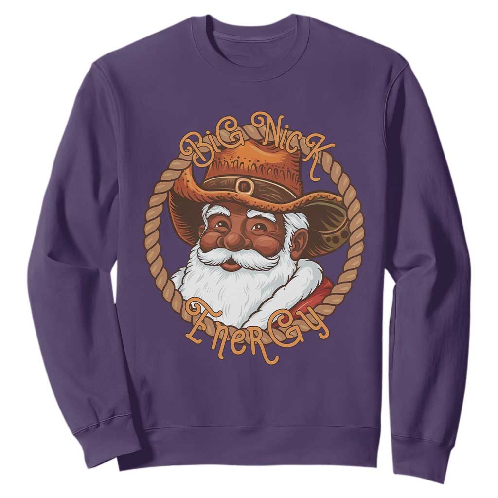 Black Santa Christmas Sweatshirt Big Nick Energy - African Pride