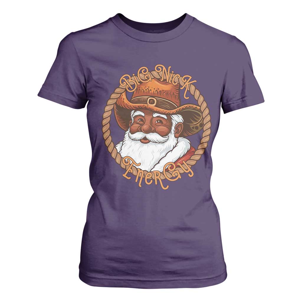 Black Santa Christmas T Shirt For Women Big Nick Energy - African Pride