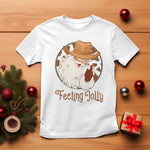 Black Cowboy Santa Christmas T Shirt Feeling Jolly - African Pride