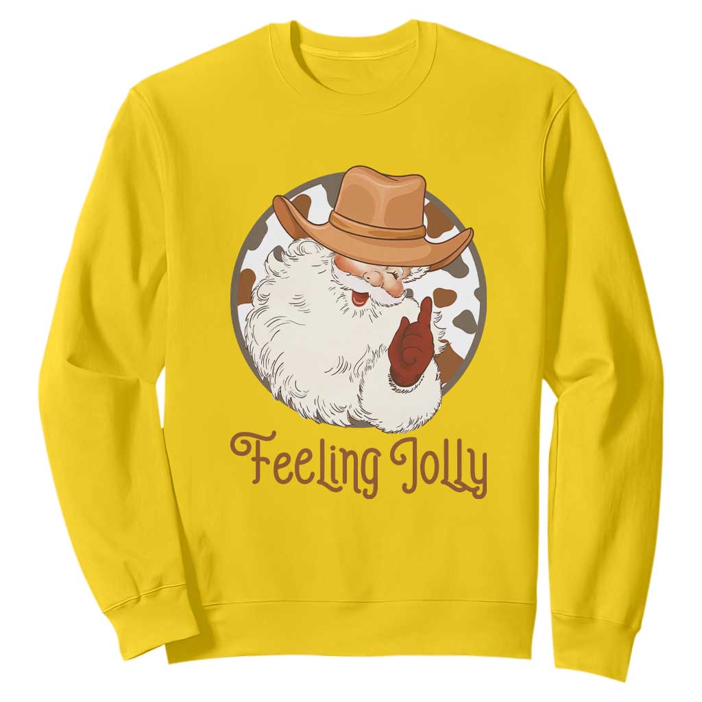 Black Cowboy Santa Christmas Sweatshirt Feeling Jolly - African Pride