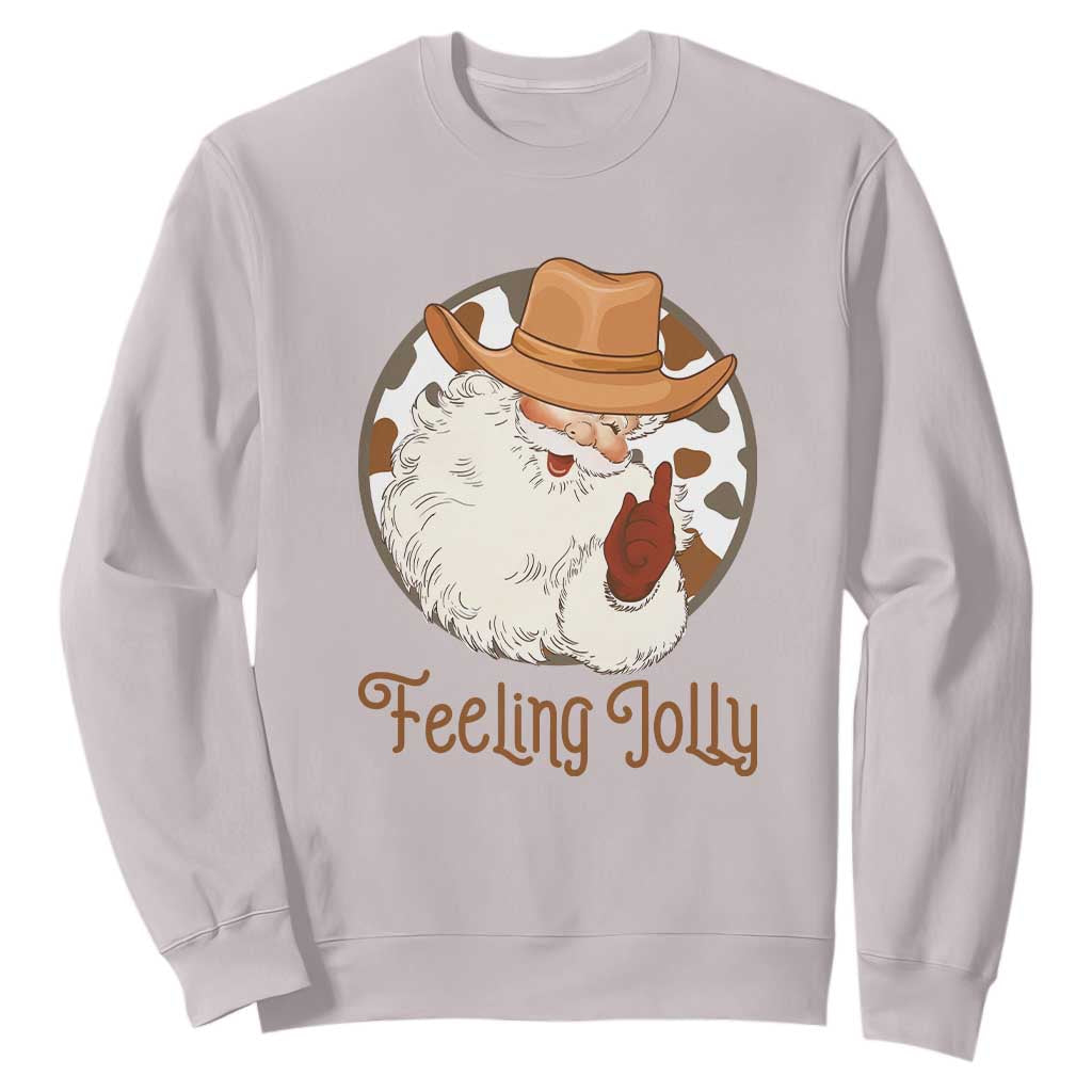 Black Cowboy Santa Christmas Sweatshirt Feeling Jolly - African Pride