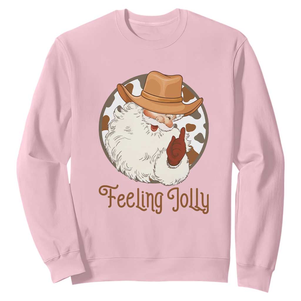 Black Cowboy Santa Christmas Sweatshirt Feeling Jolly - African Pride