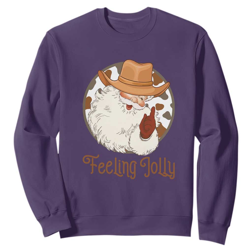 Black Cowboy Santa Christmas Sweatshirt Feeling Jolly - African Pride
