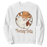 Black Cowboy Santa Christmas Sweatshirt Feeling Jolly - African Pride