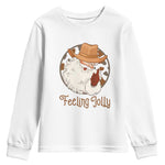 Black Cowboy Santa Christmas Youth Sweatshirt Feeling Jolly - African Pride