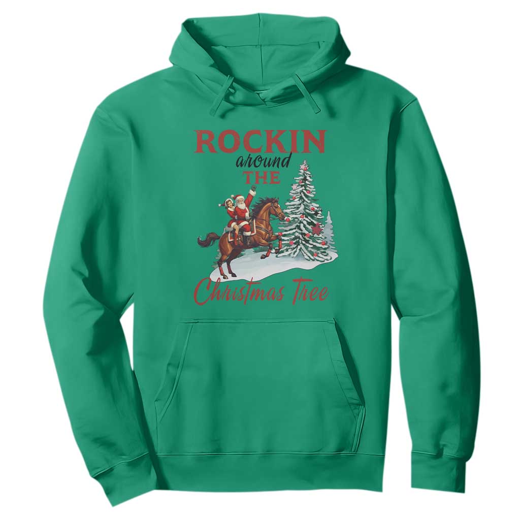 Cowboy Santa Western Christmas Hoodie Rockin Around The Xmas Tree - African Pride