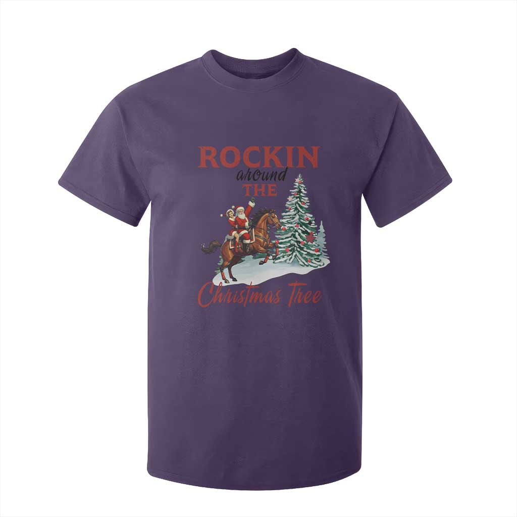 Cowboy Santa Western Christmas T Shirt For Kid Rockin Around The Xmas Tree - African Pride