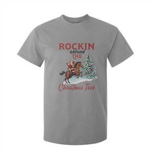 Cowboy Santa Western Christmas T Shirt For Kid Rockin Around The Xmas Tree - African Pride
