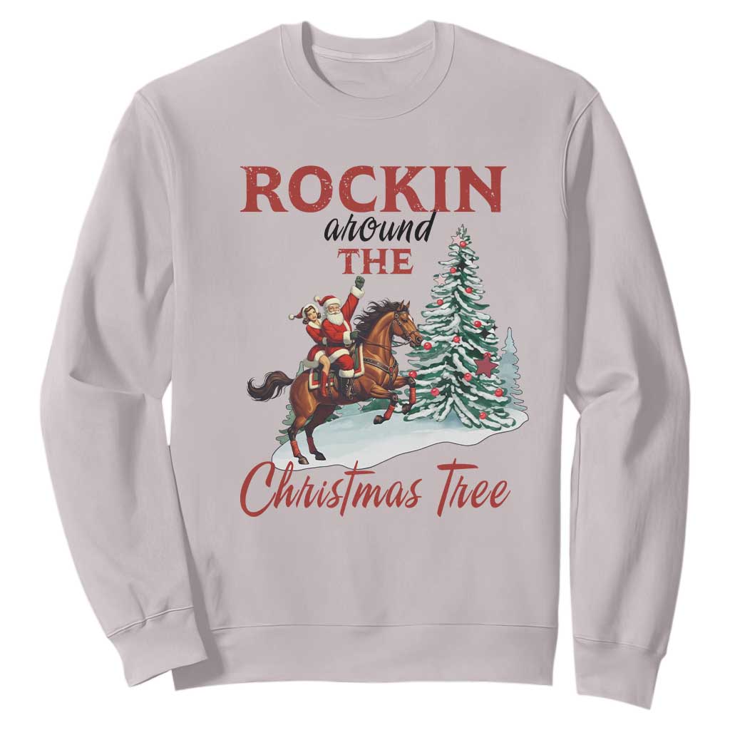 Cowboy Santa Western Christmas Sweatshirt Rockin Around The Xmas Tree - African Pride