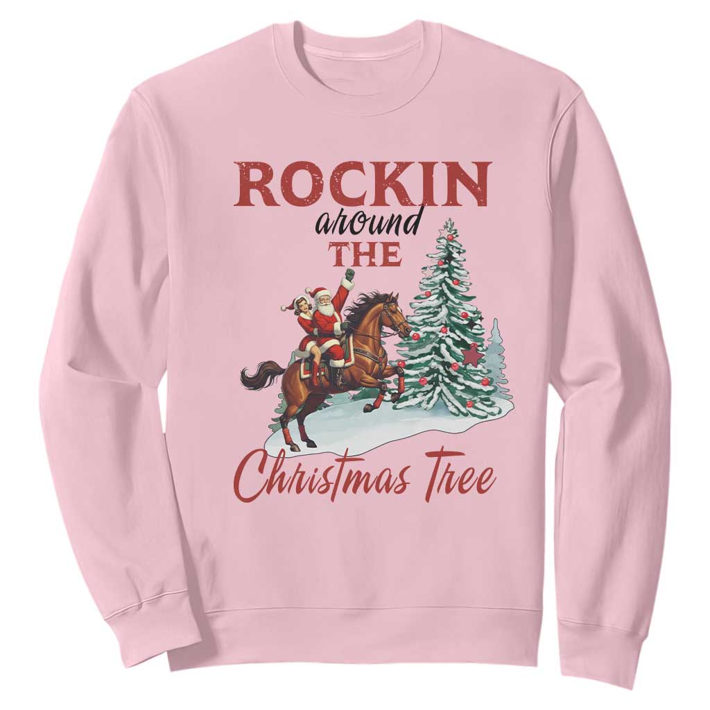 Cowboy Santa Western Christmas Sweatshirt Rockin Around The Xmas Tree - African Pride