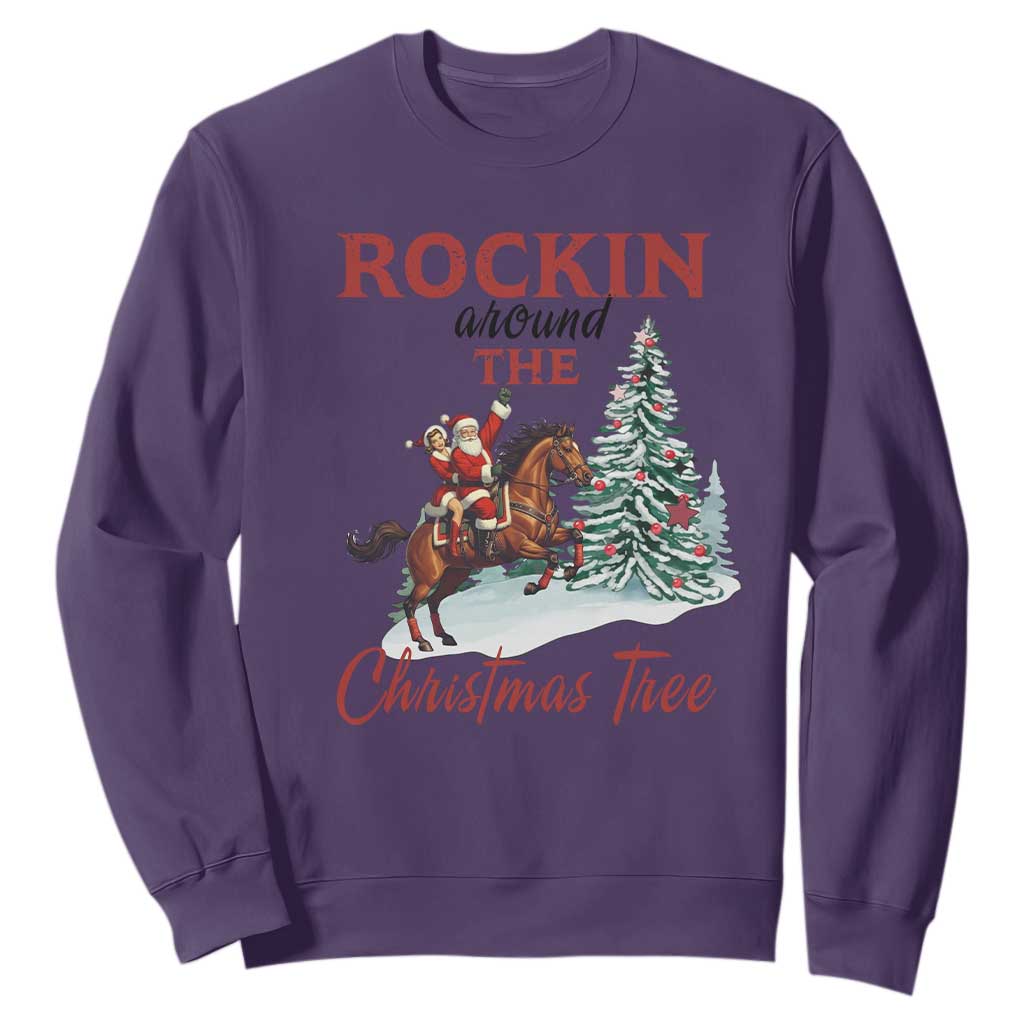 Cowboy Santa Western Christmas Sweatshirt Rockin Around The Xmas Tree - African Pride