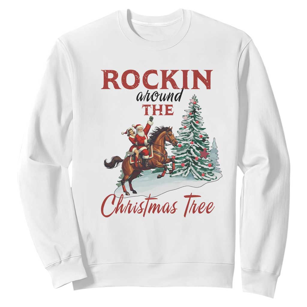 Cowboy Santa Western Christmas Sweatshirt Rockin Around The Xmas Tree - African Pride