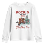 Cowboy Santa Western Christmas Youth Sweatshirt Rockin Around The Xmas Tree - African Pride