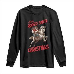 Black Cowboy Santa Christmas Long Sleeve Shirt African American Western - African Pride