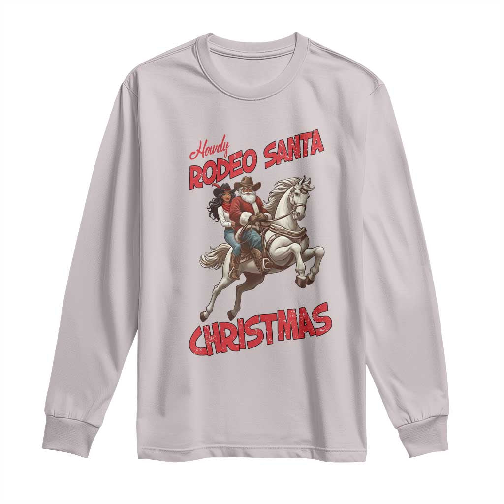 Black Cowboy Santa Christmas Long Sleeve Shirt African American Western - African Pride