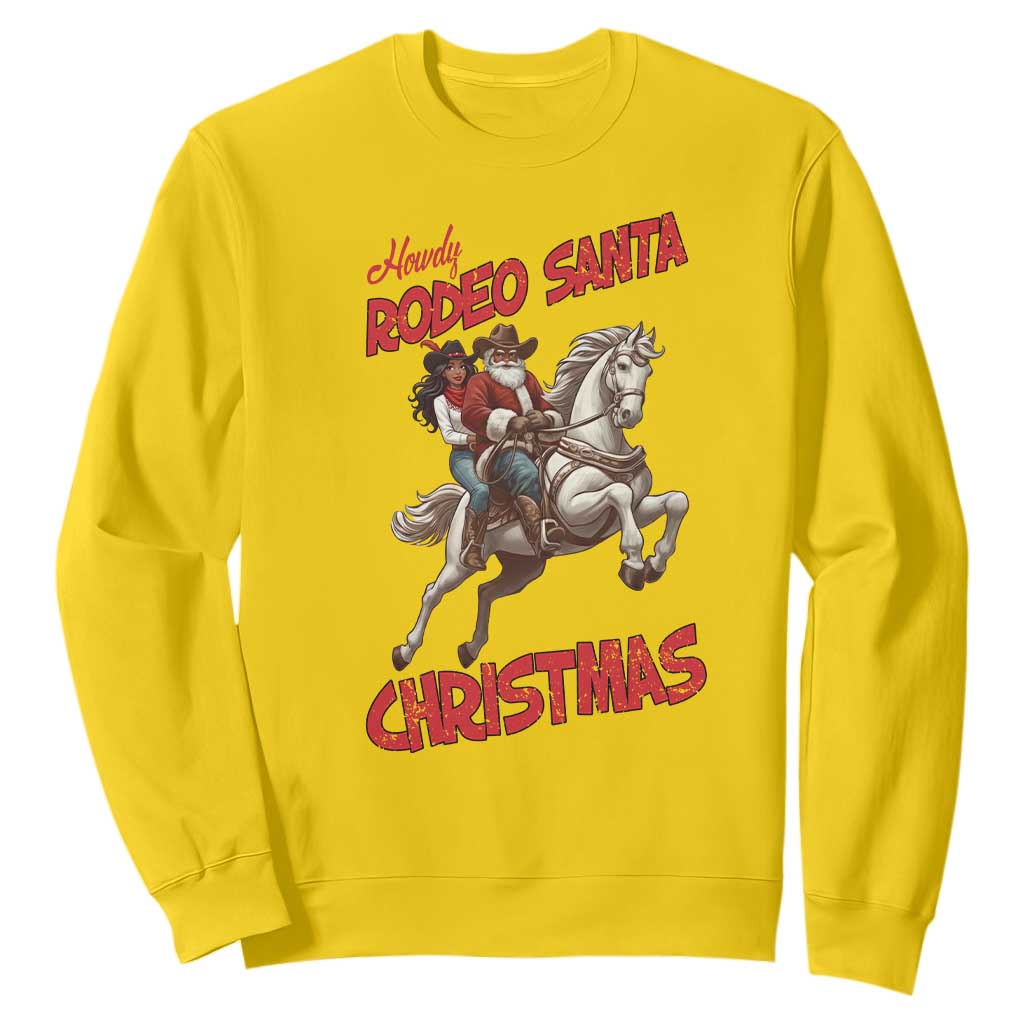 Black Cowboy Santa Christmas Sweatshirt African American Western - African Pride