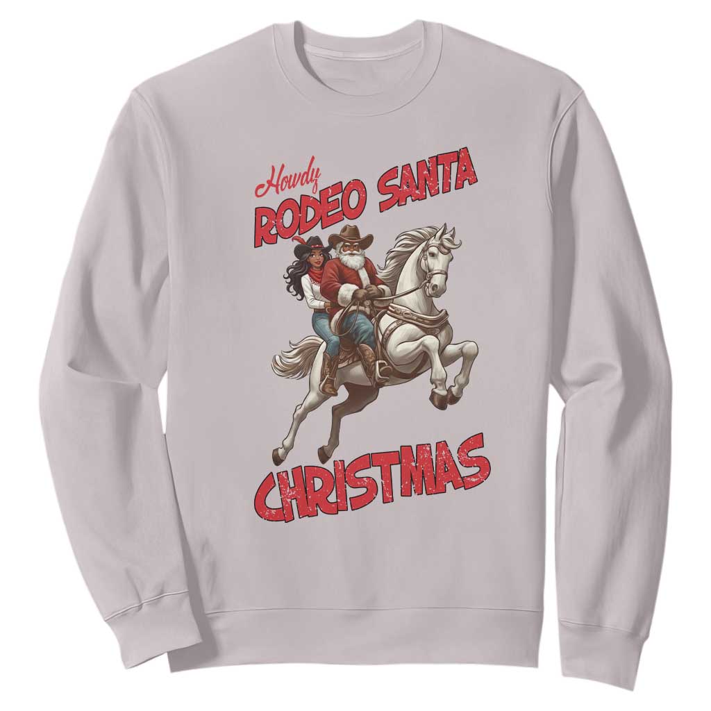 Black Cowboy Santa Christmas Sweatshirt African American Western - African Pride