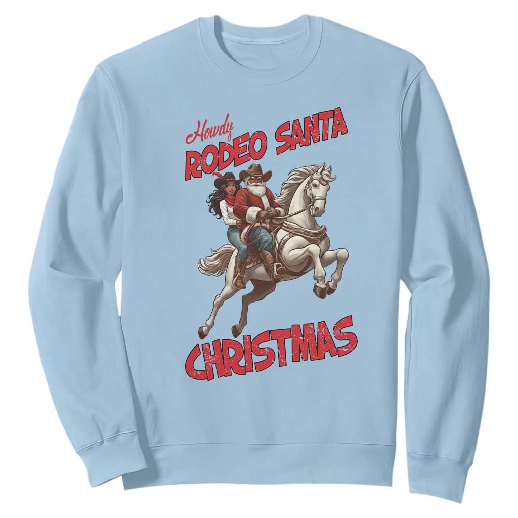 Black Cowboy Santa Christmas Sweatshirt African American Western - African Pride