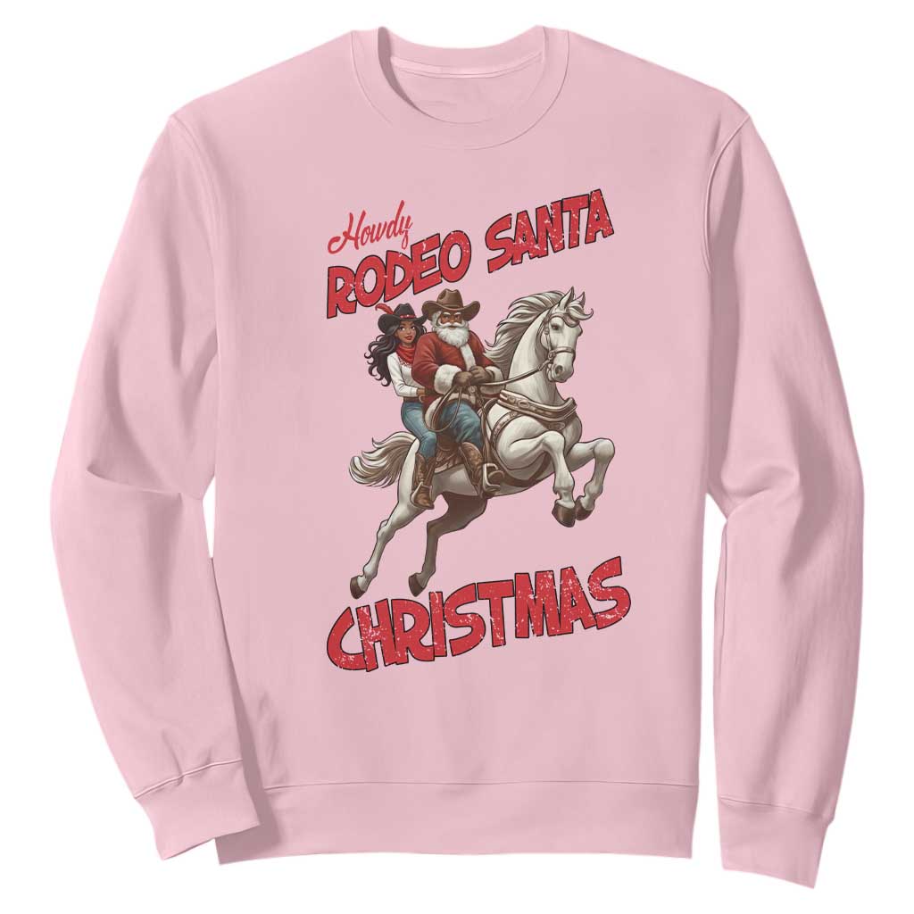 Black Cowboy Santa Christmas Sweatshirt African American Western - African Pride