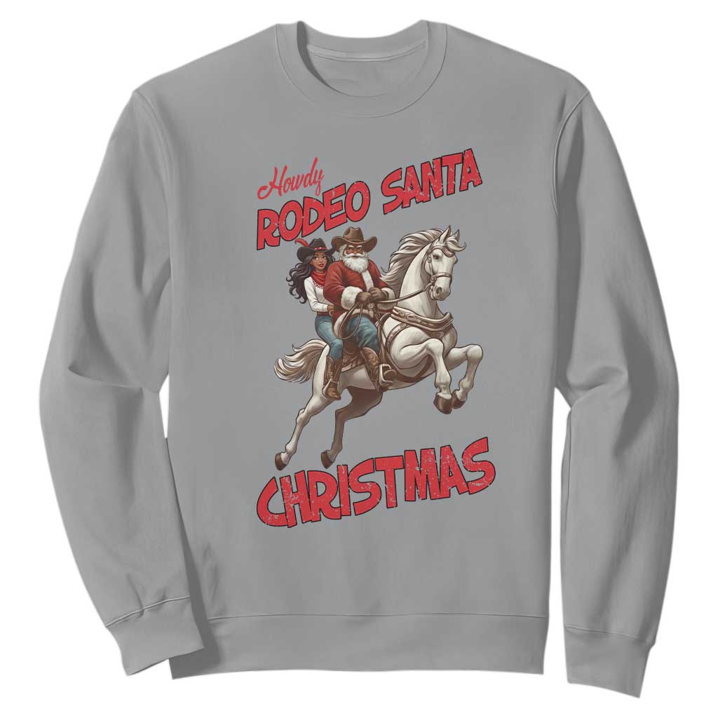 Black Cowboy Santa Christmas Sweatshirt African American Western - African Pride