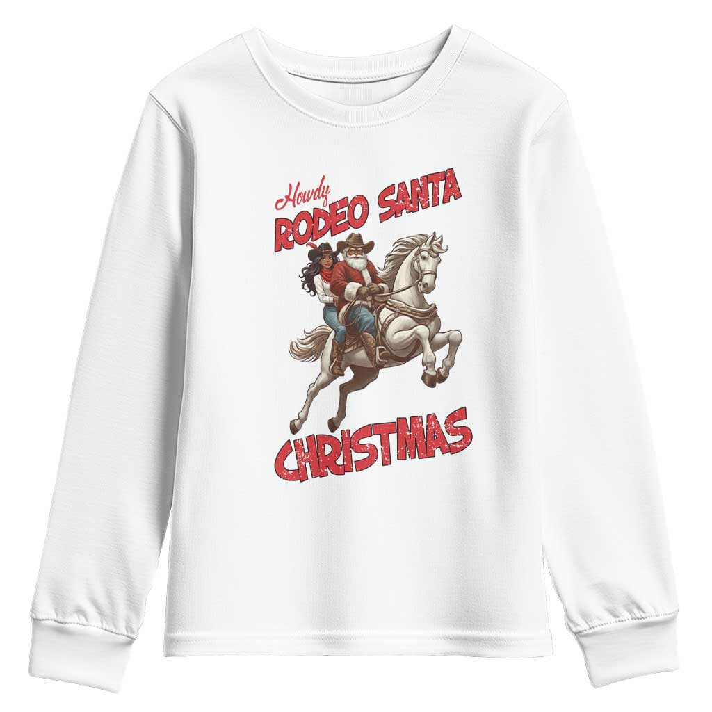 Black Cowboy Santa Christmas Youth Sweatshirt African American Western - African Pride