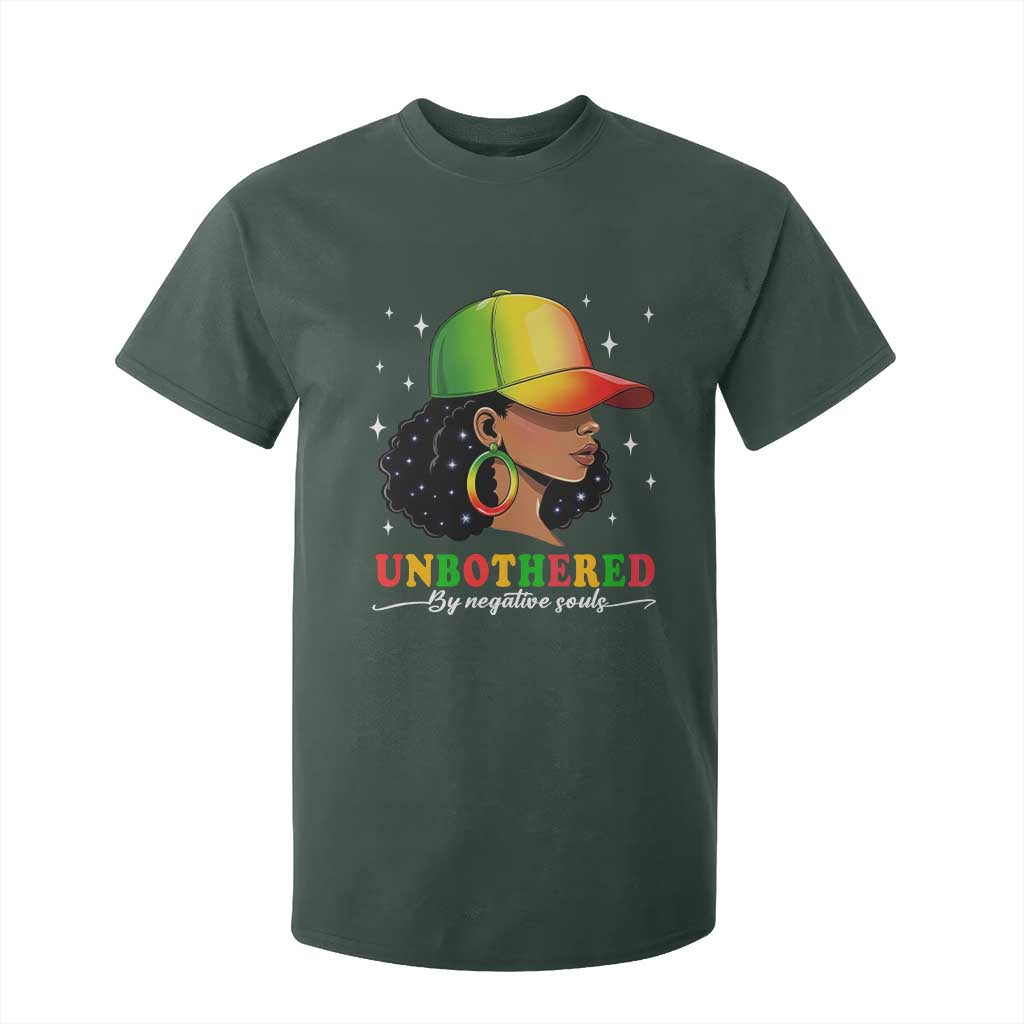 Afro African American T Shirt For Kid Unbothered By Negative Souls Black Sassy Queen