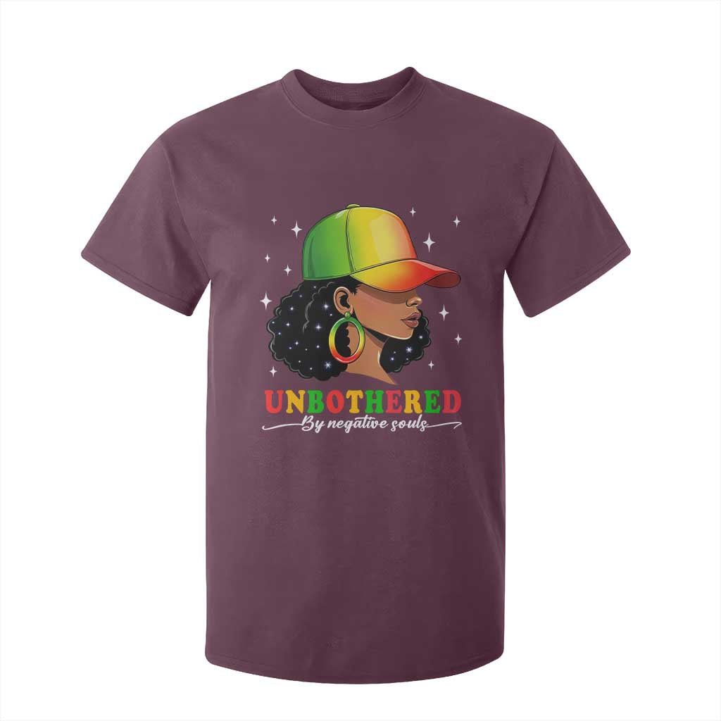 Afro African American T Shirt For Kid Unbothered By Negative Souls Black Sassy Queen