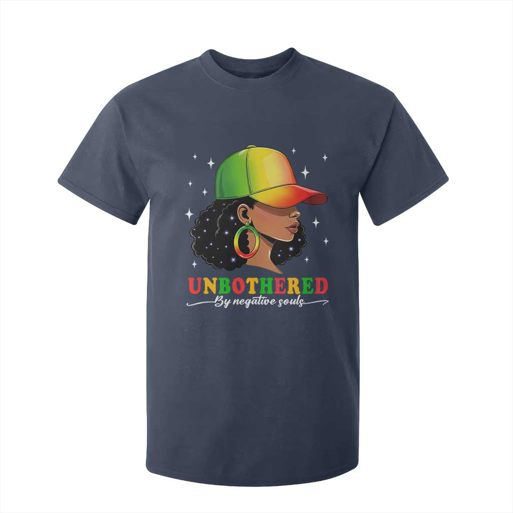 Afro African American T Shirt For Kid Unbothered By Negative Souls Black Sassy Queen