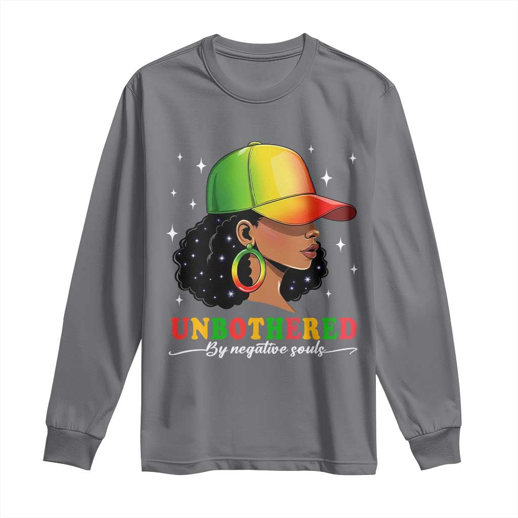 Afro African American Long Sleeve Shirt Unbothered By Negative Souls Black Sassy Queen