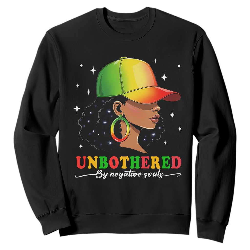 Afro African American Sweatshirt Unbothered By Negative Souls Black Sassy Queen