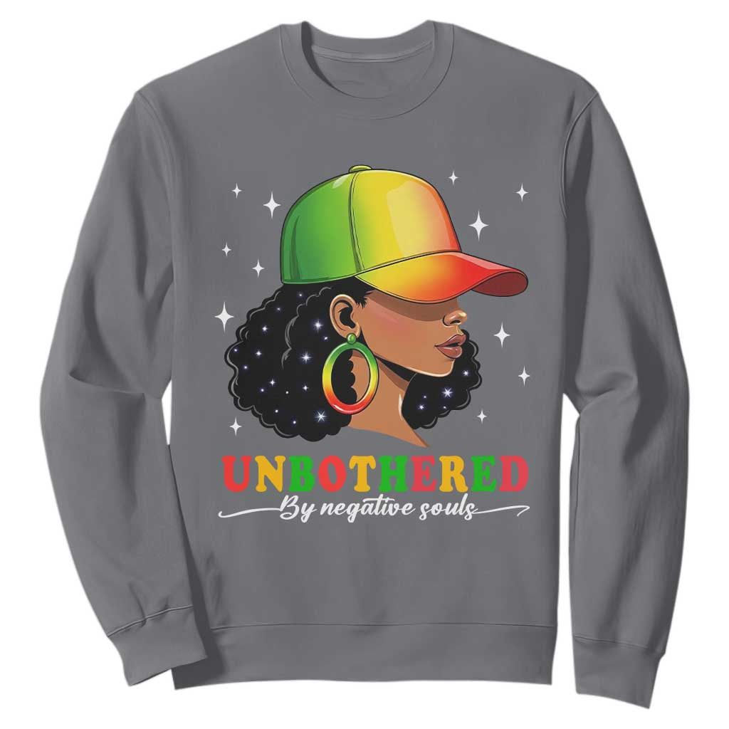 Afro African American Sweatshirt Unbothered By Negative Souls Black Sassy Queen