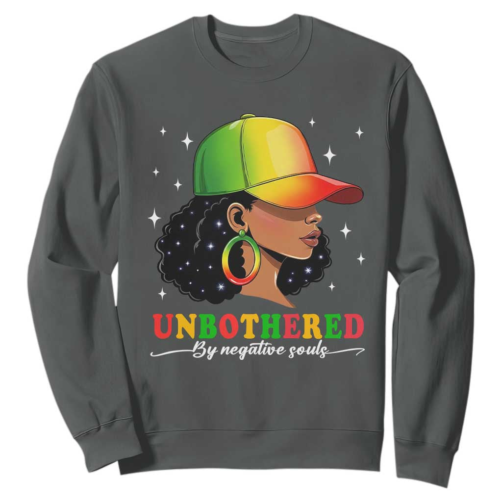 Afro African American Sweatshirt Unbothered By Negative Souls Black Sassy Queen