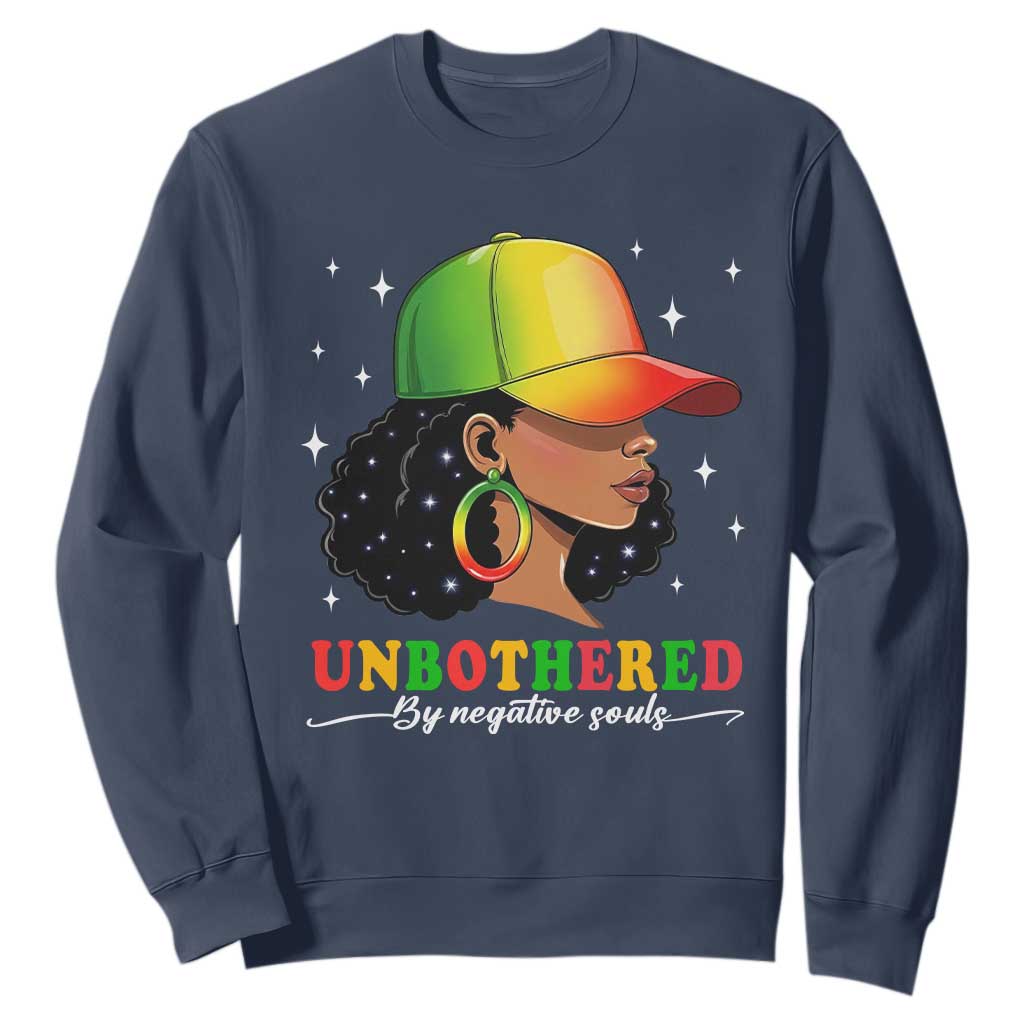 Afro African American Sweatshirt Unbothered By Negative Souls Black Sassy Queen
