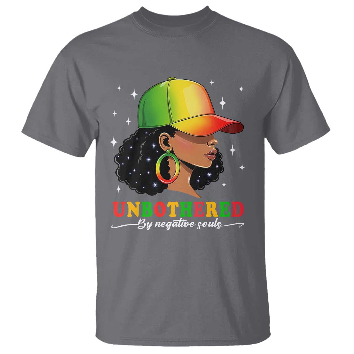 Afro African American T Shirt Unbothered By Negative Souls Black Sassy Queen