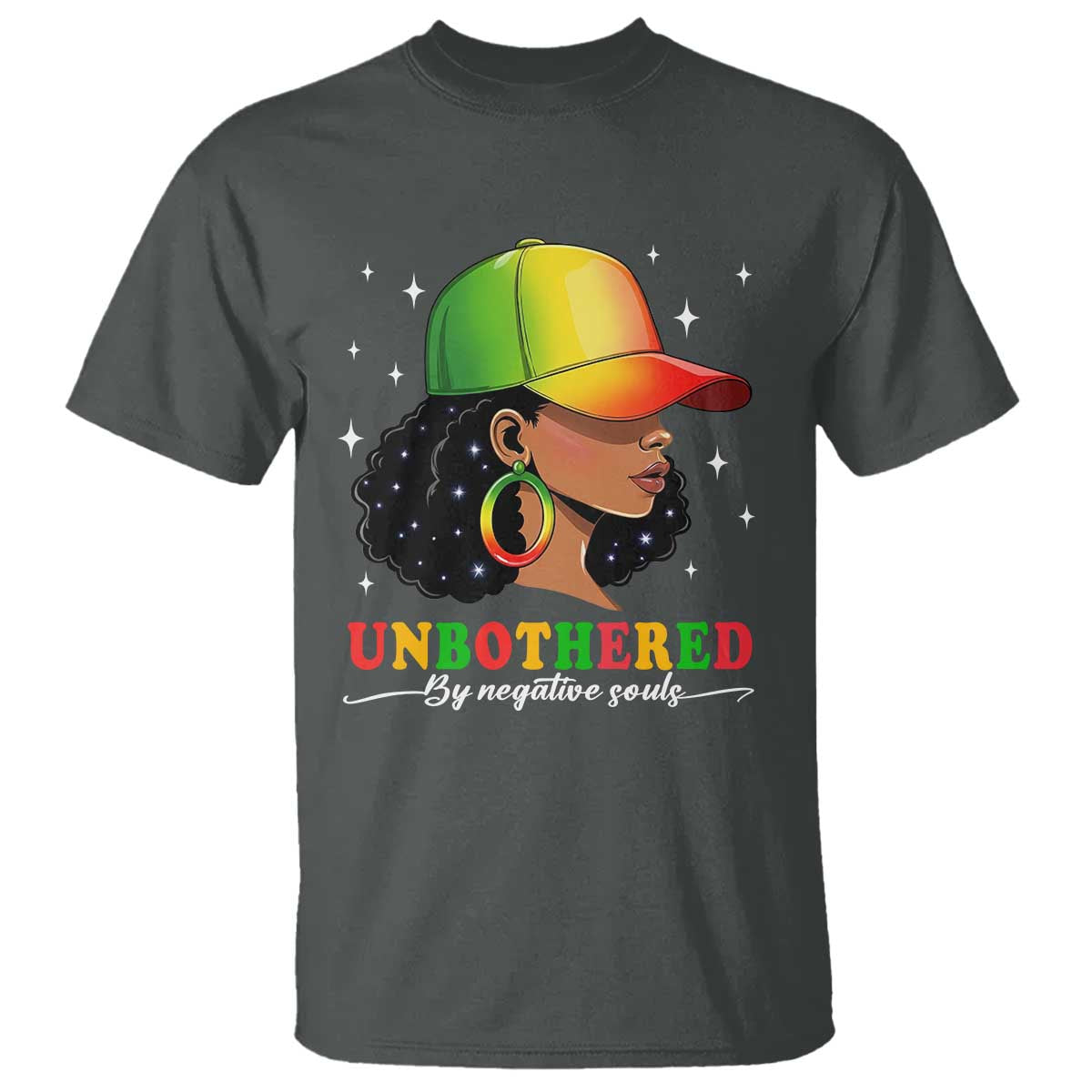 Afro African American T Shirt Unbothered By Negative Souls Black Sassy Queen