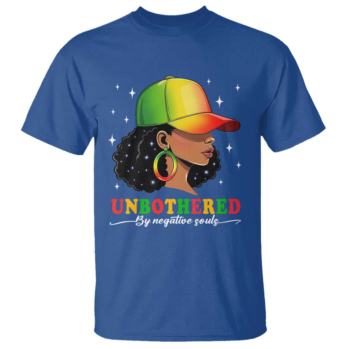Afro African American T Shirt Unbothered By Negative Souls Black Sassy Queen