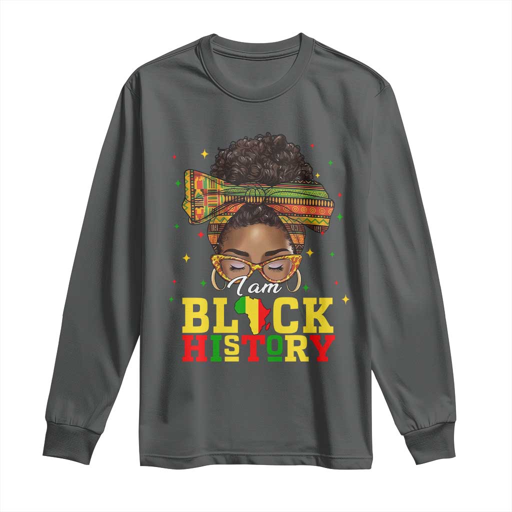 Black History Month Long Sleeve Shirt Messy Pun Afro African American