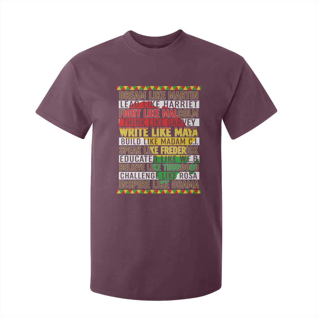 Black History Month T Shirt For Kid Dream Like Martin Lead Like Harriet