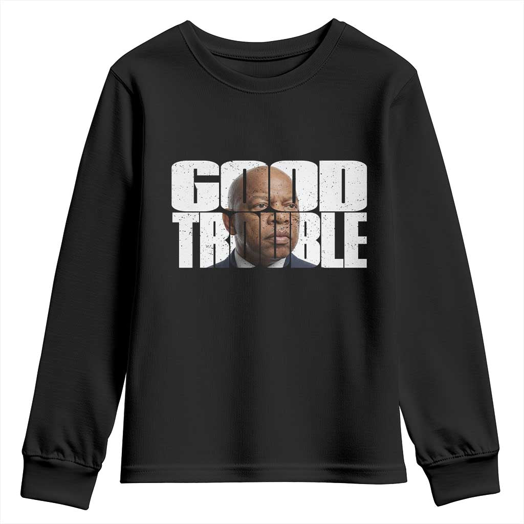 John Lewis Quote Affrican American Youth Sweatshirt Black History Good Trouble