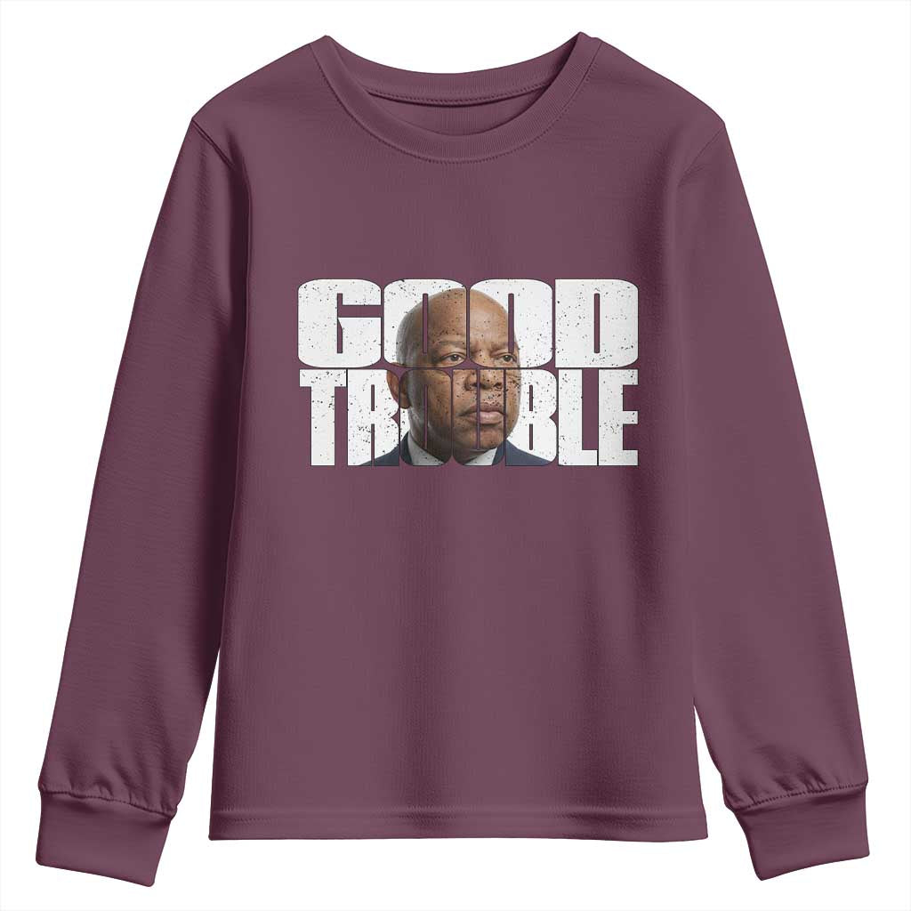 John Lewis Quote Affrican American Youth Sweatshirt Black History Good Trouble