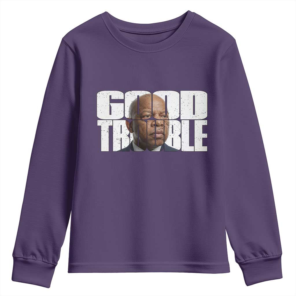 John Lewis Quote Affrican American Youth Sweatshirt Black History Good Trouble