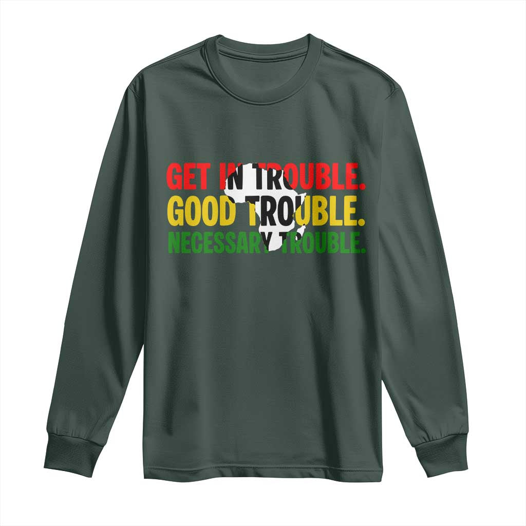 John Lewis Quote Affrican American Long Sleeve Shirt Get in Good Necessary Trouble