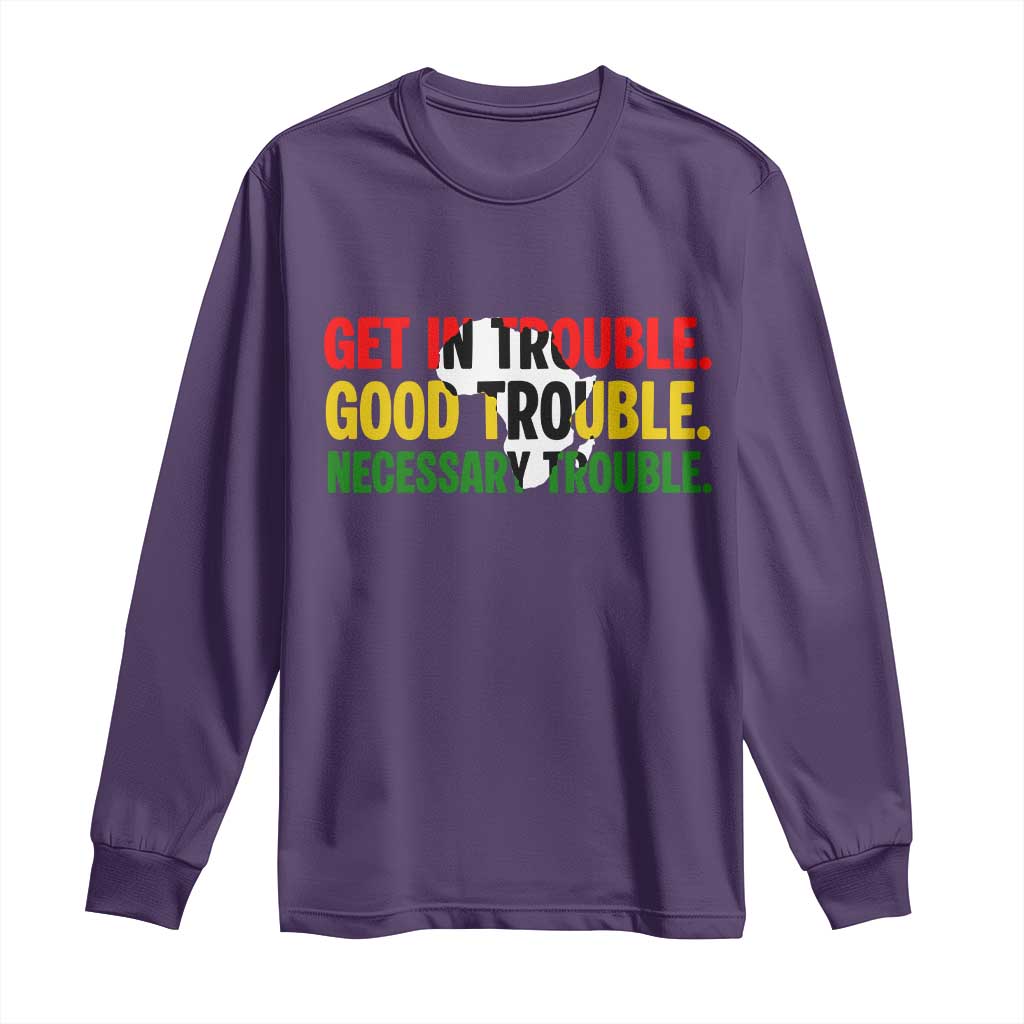John Lewis Quote Affrican American Long Sleeve Shirt Get in Good Necessary Trouble